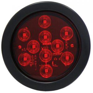 Luz roja de 10 LED´s 4" con hule y conector sellada