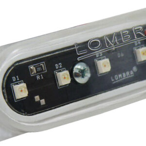 Luz curvita roja de 5 LED's mica transparente